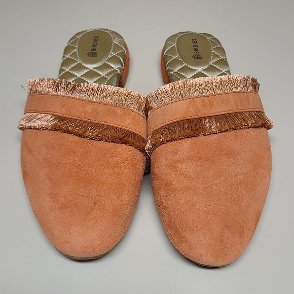 Birdies Ani Coral suede fringe mule slide size 8 1/2 - Picture 3 of 9